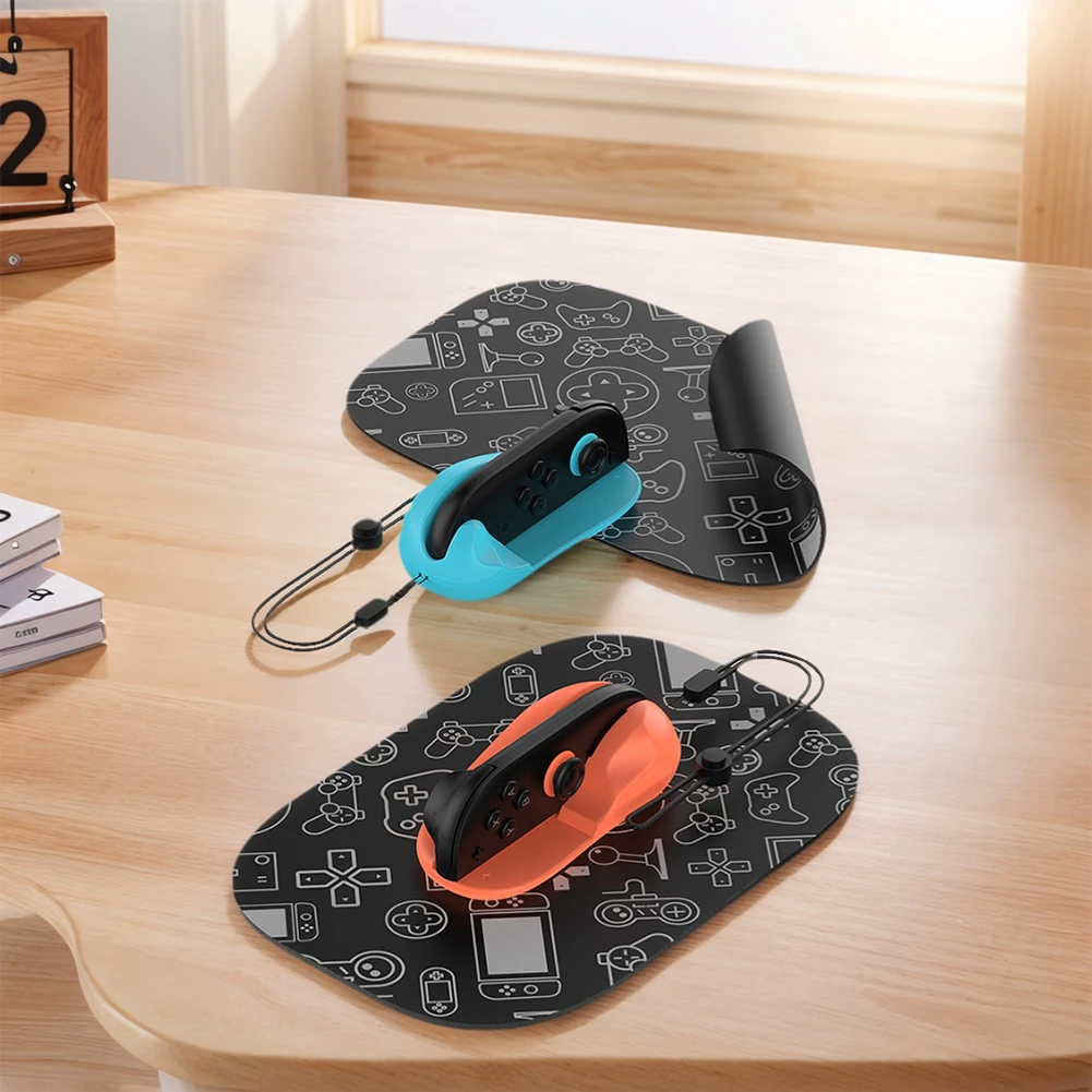 دعامة ماوس للتحكم اليسرى + اليمنى مع لوحة ماوس وحدة تحكم الألعاب وحامل ماوس وحدة تحكم قاعدة الماوس للتبديل 2 Joy-Con