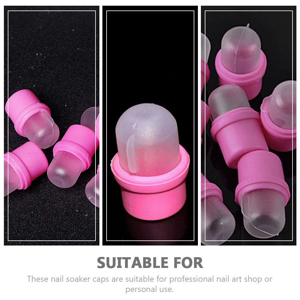 20 قطعة نقع قبالة قبعات قابلة لإعادة الاستخدام مزيل الأظافر يغطي مريحة صالح للعناية بالأظافر اليومية مانيكير توريد عدة المنزلية نقع قبالة قبعات #6