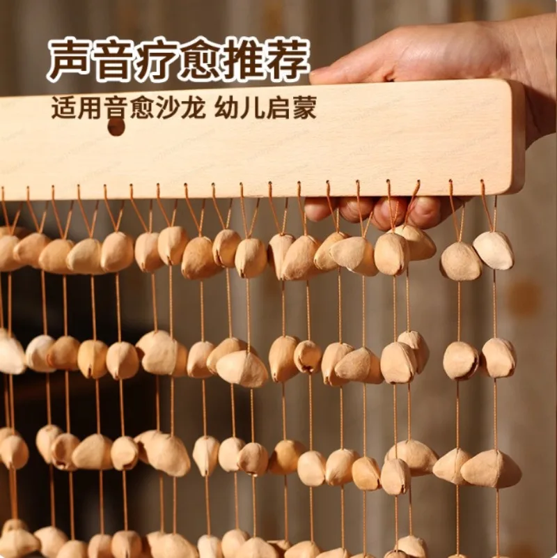 Natural Nut Shell Sound Beam Meditation Wind Chimes Bell Sound Healing Yoga Chakras Hand Bells Relaxation Percussion Instrument
