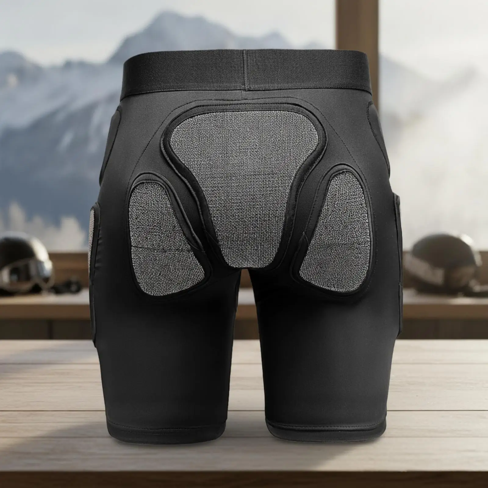 Snow Sport Safety Hip Protector Shorts for Skiing with Impact Resistant Padding and Mesh Lining