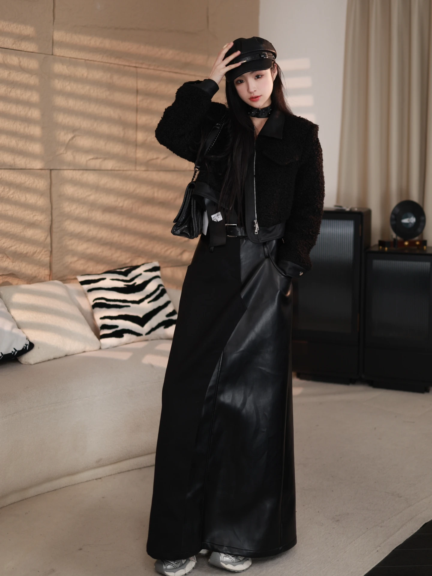 

E.D.X Original ort Spliced Jaet Женская премиальная легкая роскошная куртка свободного кроя, стройнящая фигуру, осенне-зимняя новинка