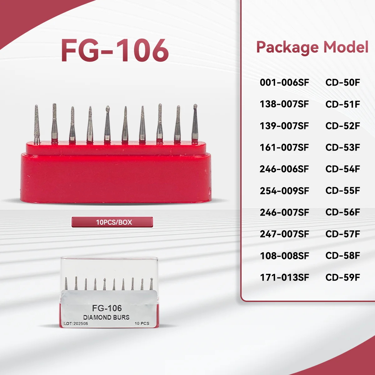 1 Box Dental-Diamantbohrer-Set FG 1,6 mm für Hochgeschwindigkeits-Handstück zum feinen Polieren von Komposit- und Porzellan-Kronen – Detail 6