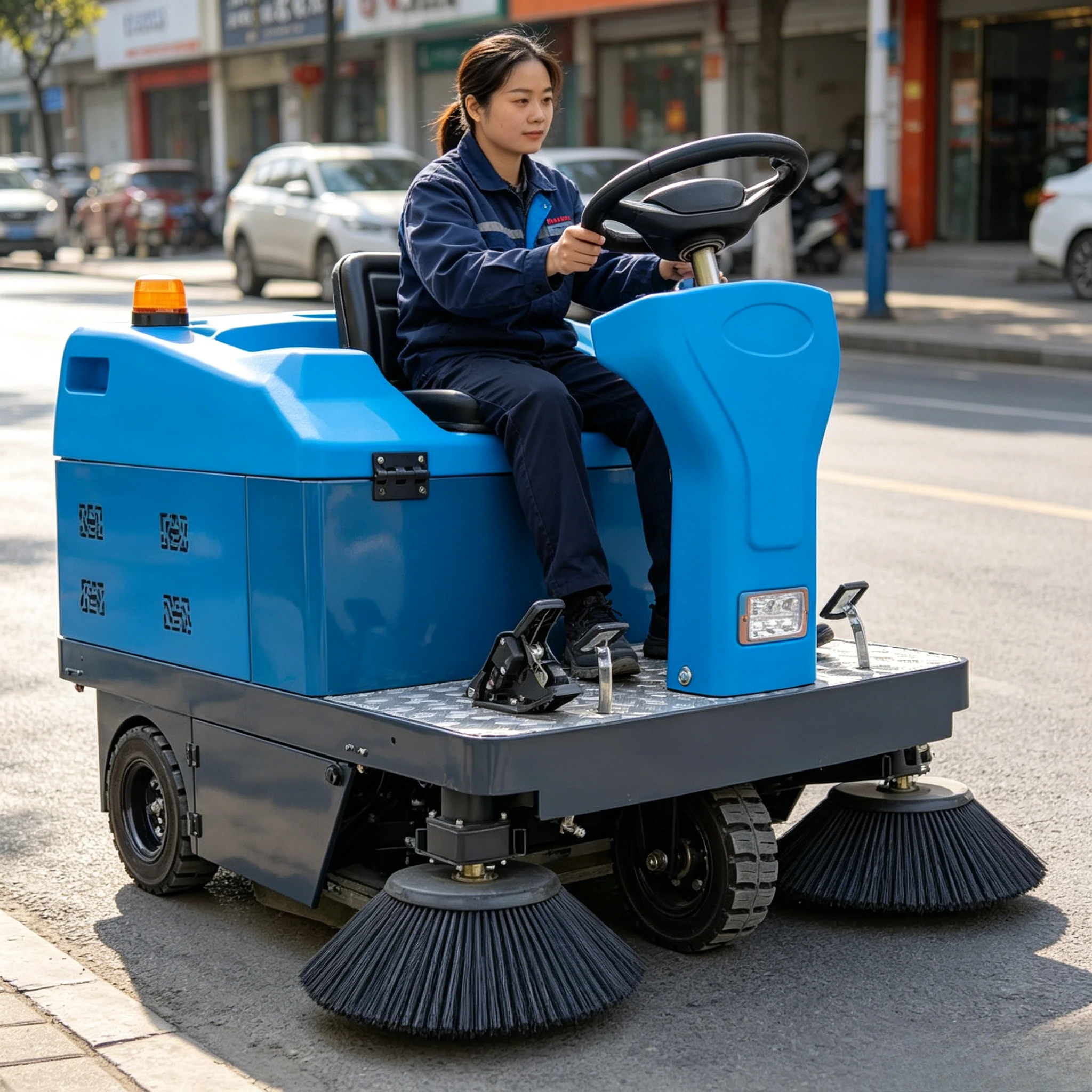 

Autonomous Cordless Road Floor Cleaner Ride on Electric Floor Cleaning Machine Leaf Collection Street Sweeper Customized
