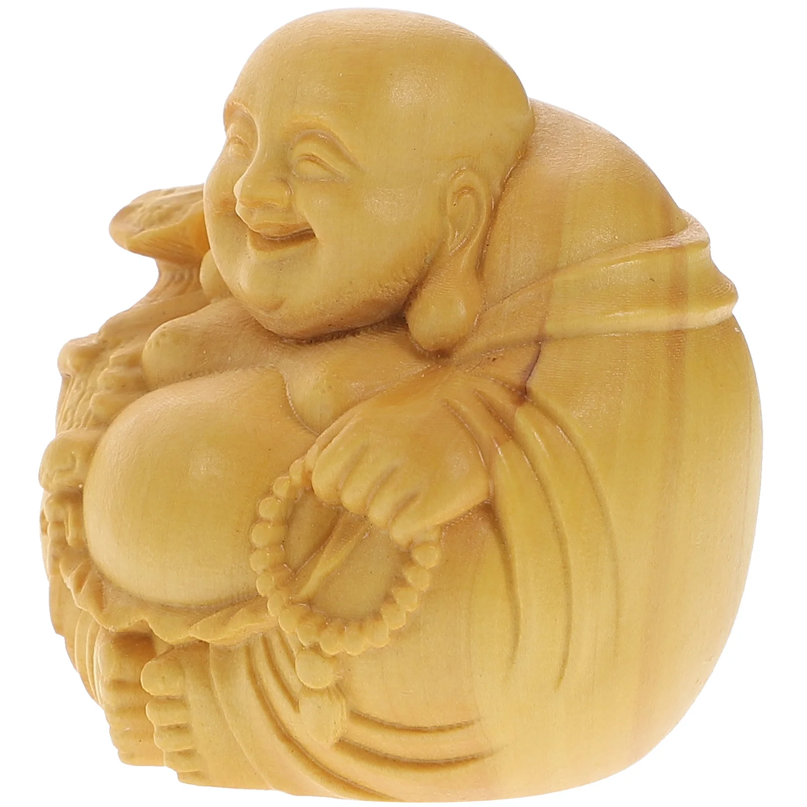 

Wood Maitreya Buddha Adornment Exquisite Wood Carved Stable Flat Base Desktop Ornament Buddhism Decor Buddhism Decor