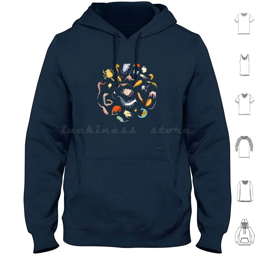 Plankton Hoodie cotton Long Sleeve Plankton Sea Oceanos Float Up Marine Food Little Colors