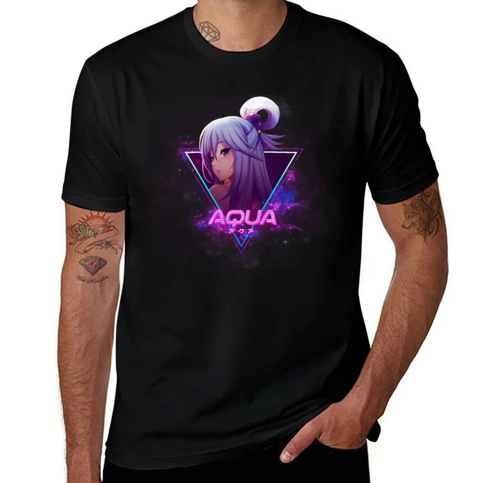 

Kono Subarashii Sekai ni Shukufuku o! (Aqua アクア Aesthetic) T-Shirt t shirt for man t shirts for man pack cotton T-Shirt