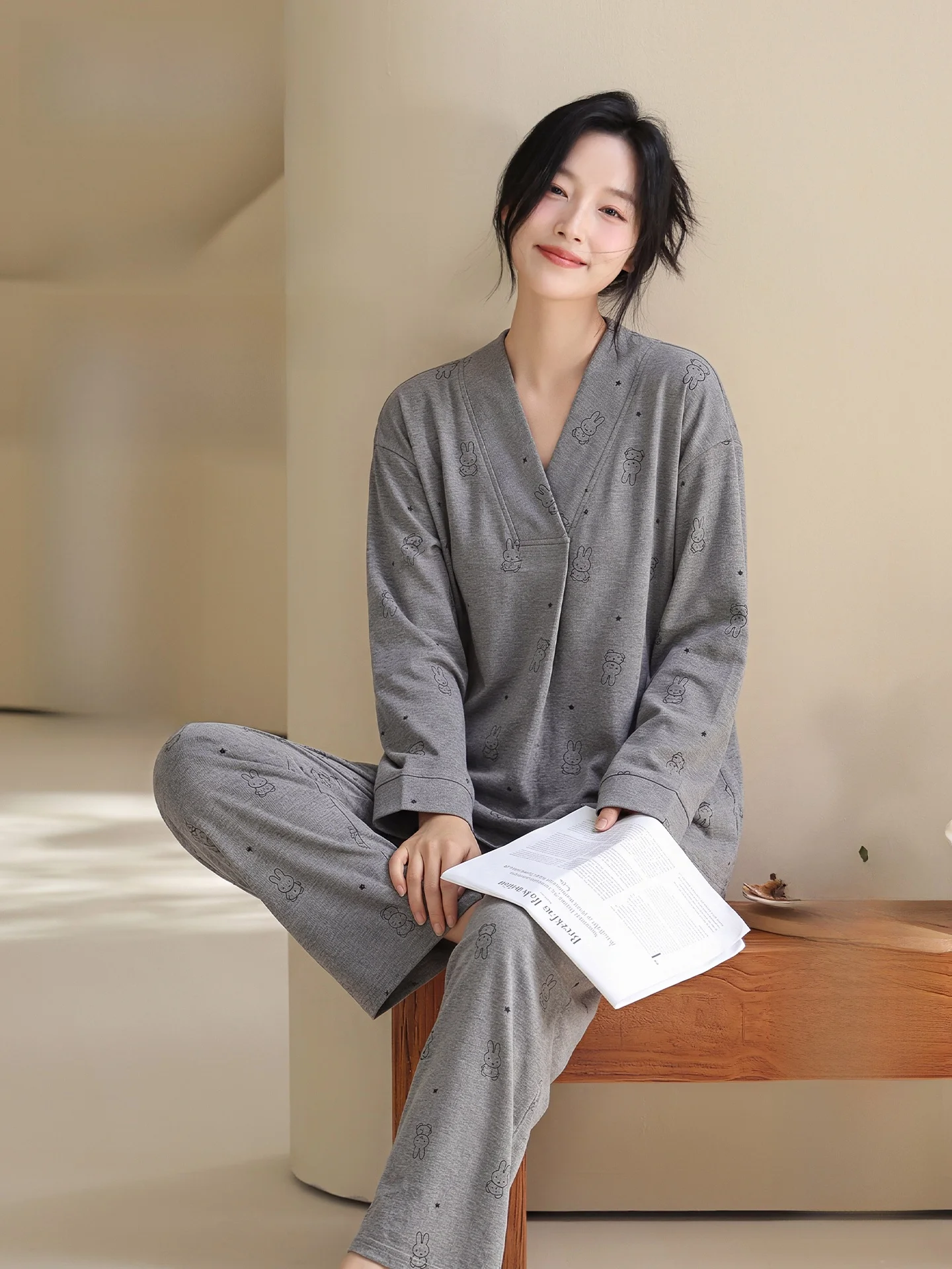 pure-cotton-summer-thin-maternity-nightgown-breast-pad-home-clothes-for-pregnant-women-postpartum-air-conditioned-room