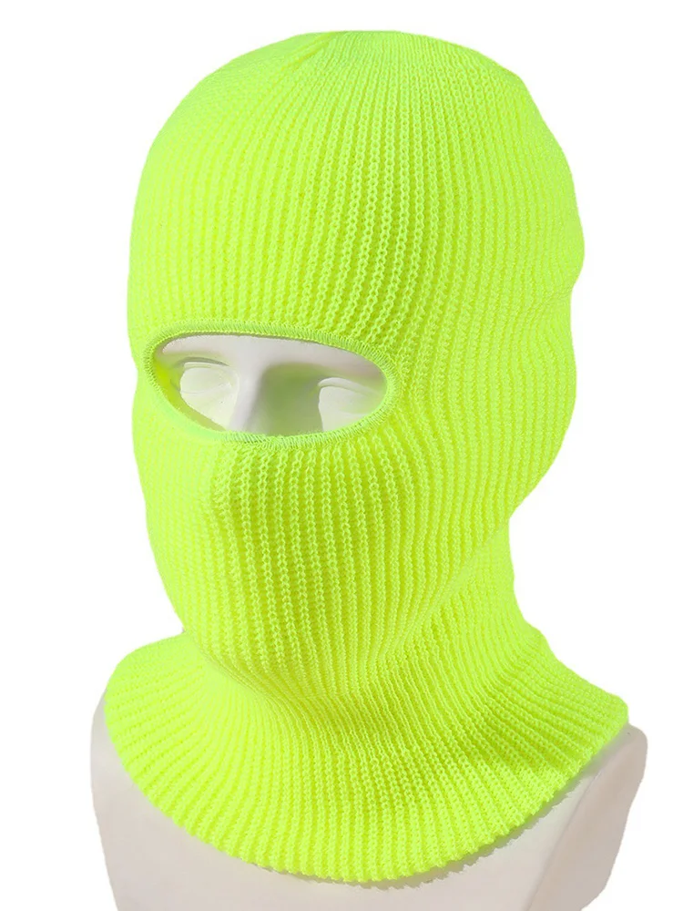 AliExpress NONE Winter Balaclava Knitted Hats Men Women Candy Color Full Face Cover Ski Mask Cap Outdoor Cycling Ear Protection Hat Beanies Caps