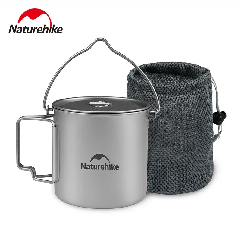 

Naturehike New Camping Ultra Light Titanium Cup Titanium Pot Outdoor Folding Handle Water Cup Picnic Tableware Outdoor Kitchen