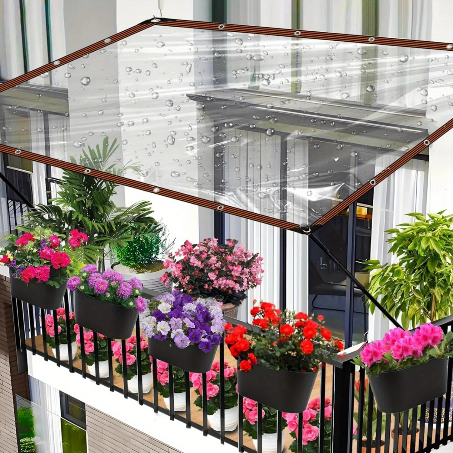 Clear tarps with grommets-Clear tarpaulin for outdoor gardens, greenhouse plant protection, patio, roof, porch and chicken house