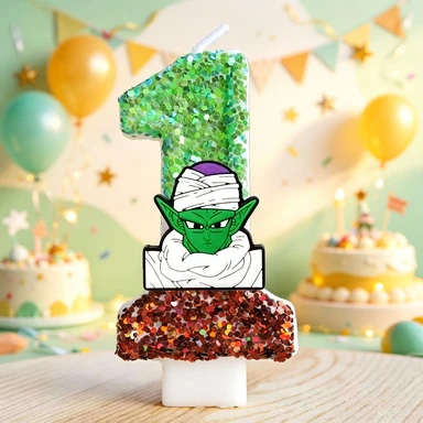 Velas de Cumpleaños con Personajes de Dragon Ball Z, Velas de Cera No Tóxicas de Goku, Vegeta y Piccolo para Niños y Niñas, Artículos para Fiestas de Anime