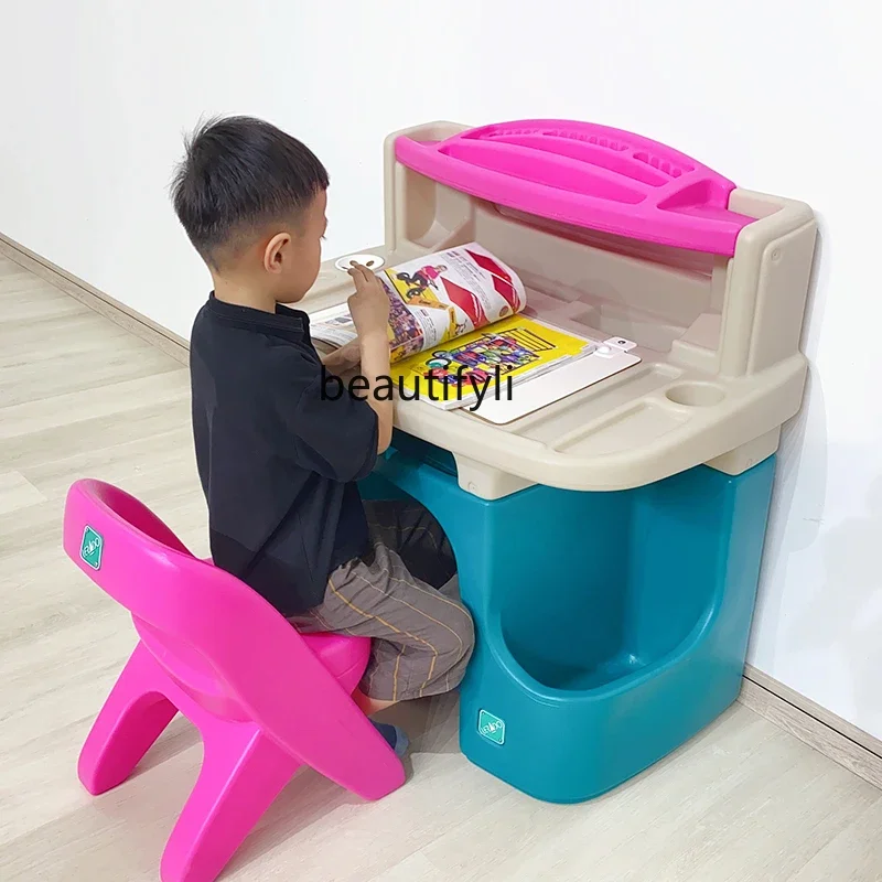 Mesa experta pequeña para niños, combinación de pintura y escritura multifuncional para el hogar del bebé