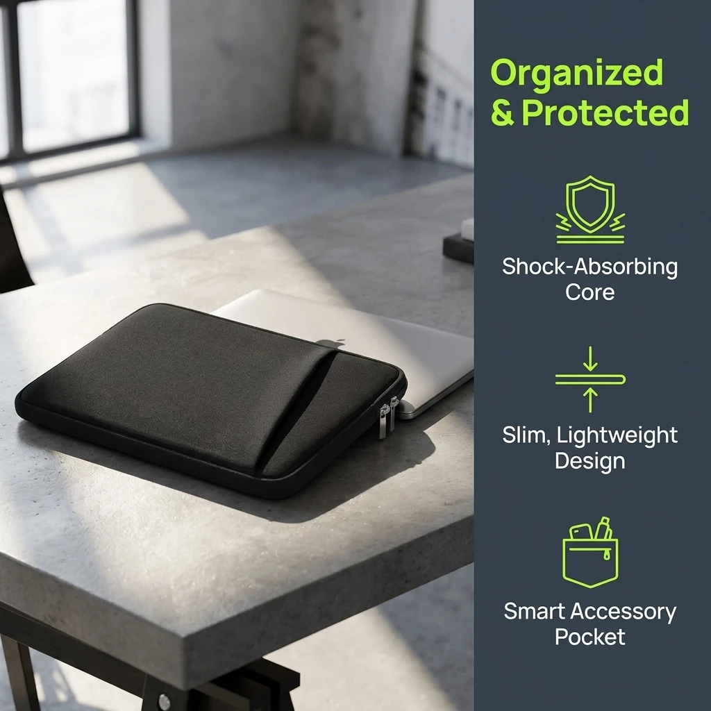 Laptop Inner Bag Sleeve 13/14/15.6/16 Inch Computer Bag Protective Cover, Front Pocket Can Hold Power Multifunctional Laptop Bag