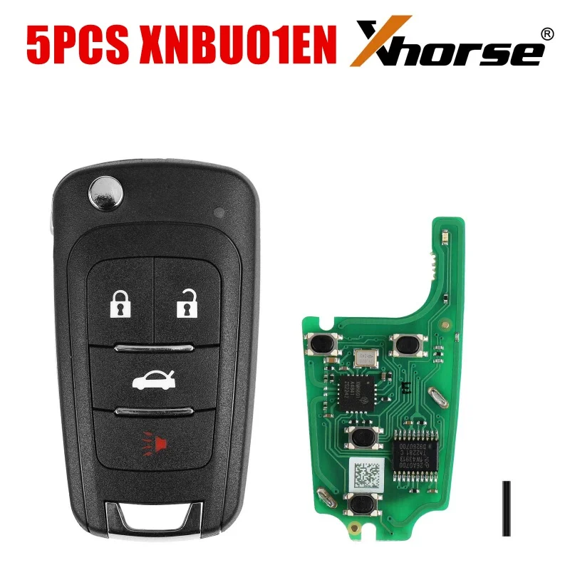 

Xhorse XNBU01EN Wireless Remote Key for Buick Flip 4 Buttons English Version 5pcs/Lot