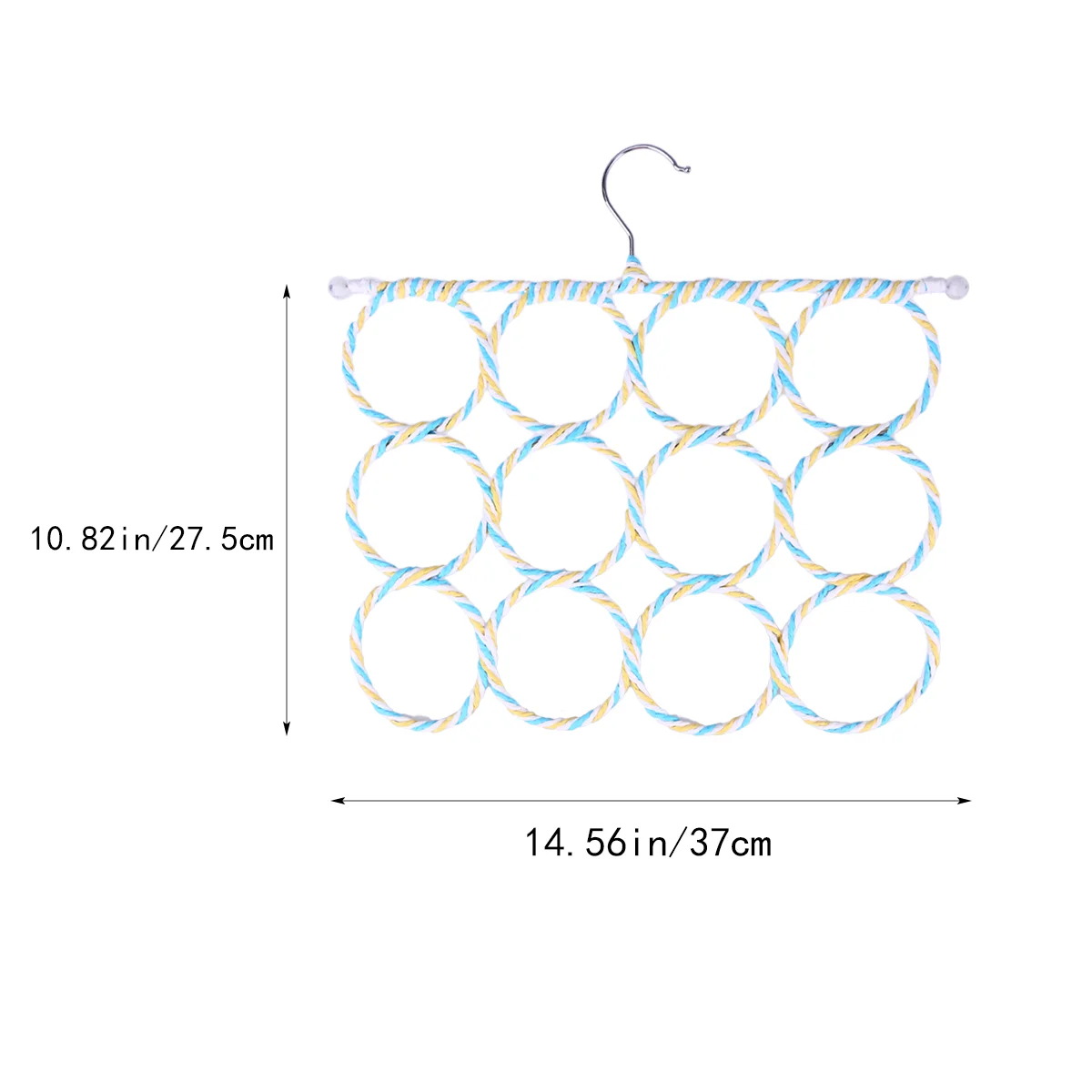 Novelty Foldable 12-Ring Eco-friendly Paper Rattan Scarf Hanger Towel Tie Holder Rack (Random Color)