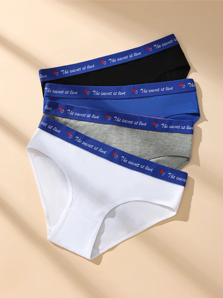 Celana Dalam Wanita 4 Buah Celana Dalam Nyaman Wanita Seksi Celana Dalam Lembut Pakaian Dalam Wanita Katun Celana Dalam Wanita Bertingkat Rendah XS-XL
