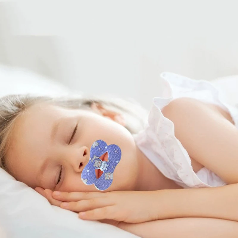 Pegatinas antirronquidos para niños, Parche de corrección de boca, cinta adhesiva para dormir de noche, labios, nariz, respiración mejorada, 20 pegatinas