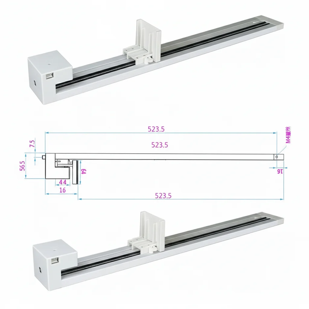 24V 523mm Crawler Conveyor Belt for Vending Machine 80mm Wide Side Push Delivery Module 5kg Load Industrial Sorting Rail Motor