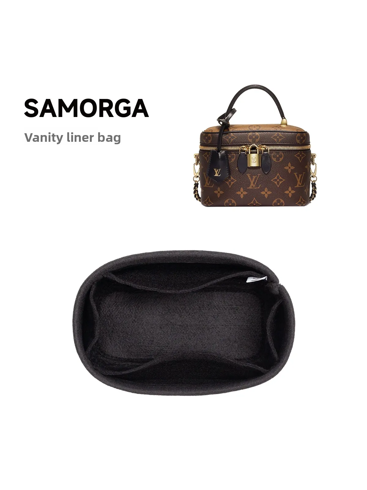

Органайзер-косметичка Samorga из шерстяного войлока для LV Vanity, в корейском стиле, однотонный, с кубической структурой