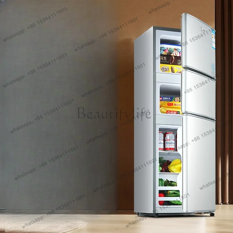 Hot 136-239 liters small refrigerator household small rental refrigerated frozen dormitory three door mini refrigerator