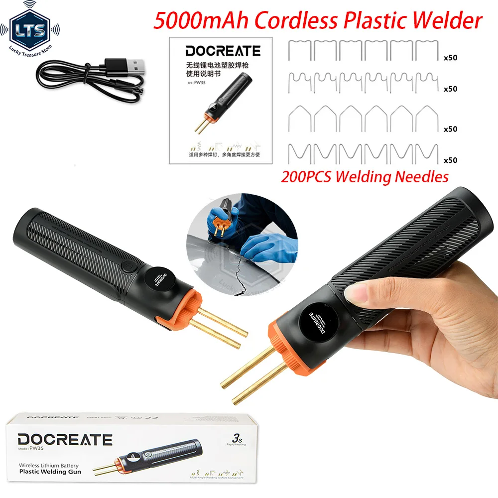 Portable Hot Stapler Plastic Welding Machine Car Bumper Repair Kit PVC Plastic Repairs Wireless Handheld Plastic Soldering Gun