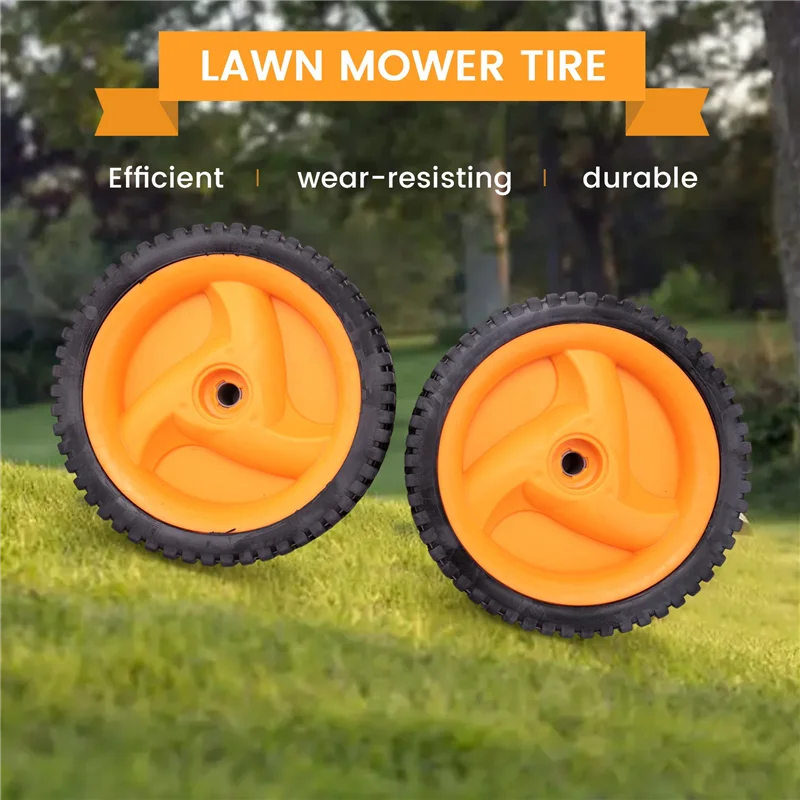 ล้อเครื่องตัดหญ้า2แพ็ค196มม. สำหรับ husqvarnaa McCulloch 5324025-67, 5324029-36, 532402567, 532402936