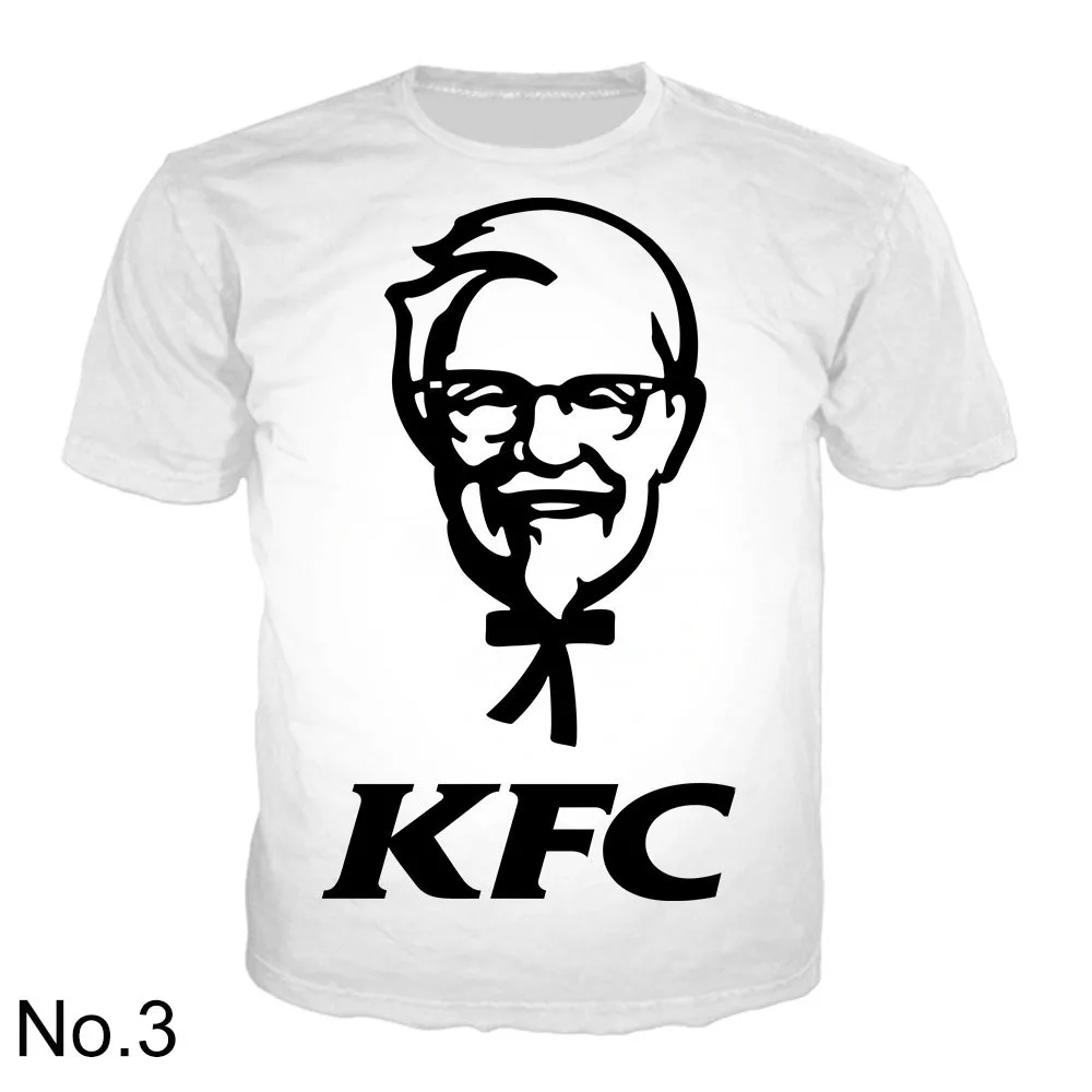 New 3D Print Causal Clothing  KFC  Pattern Fashion Men Women  T-shirt Plus Size Size S-7XL Four Seasons Casual