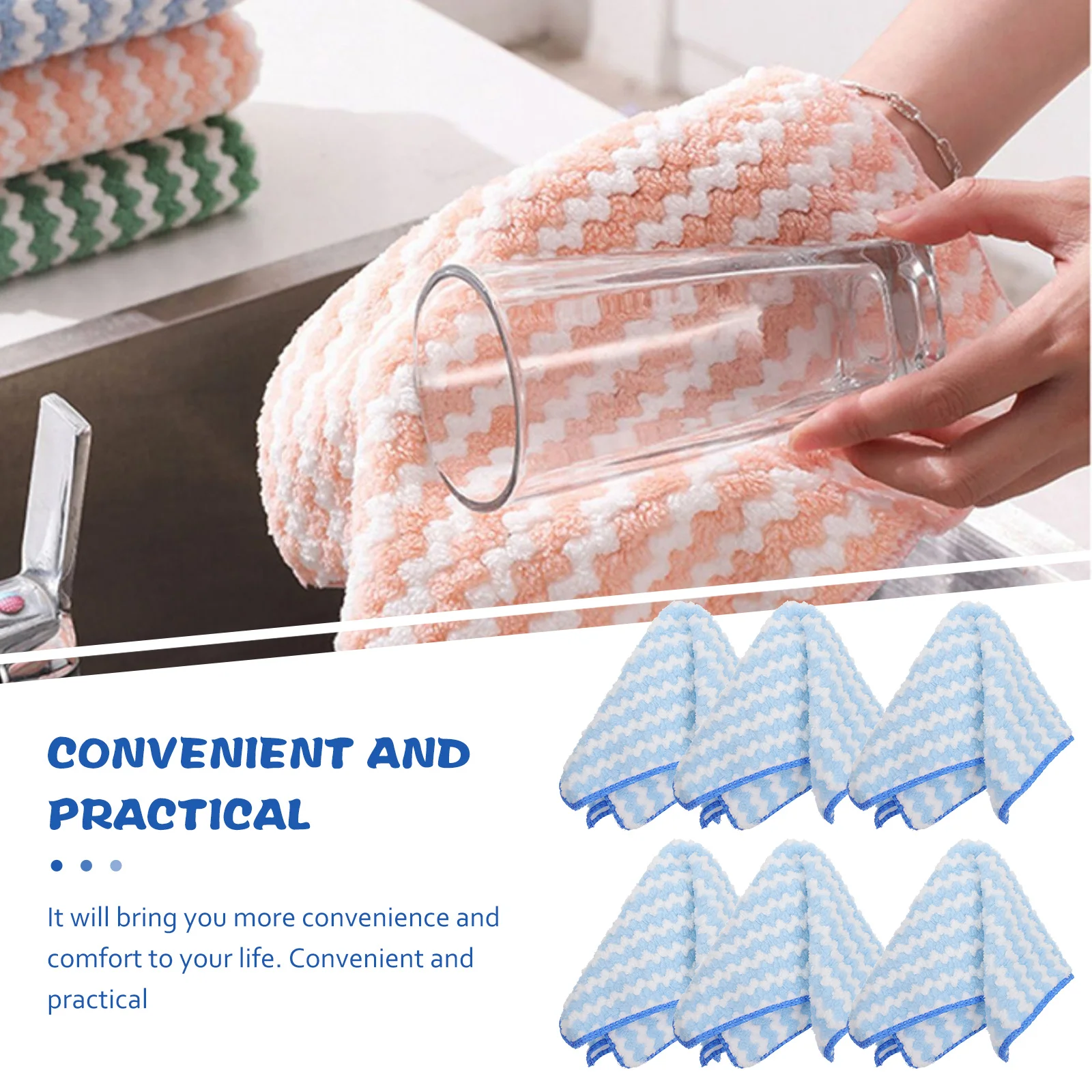 

12Pcs Coral Fleece Absorbent Dish Cloths Kitchen Thickened Multipurpose Household Kitchen Supplies