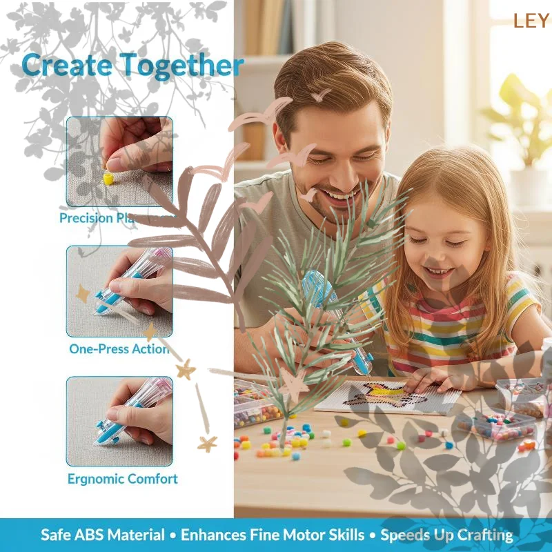 DIY Beaded Pens 2.6mm 3D Pixel Puzzle Bead Automatic: Handmade Ergonomic Grip Design