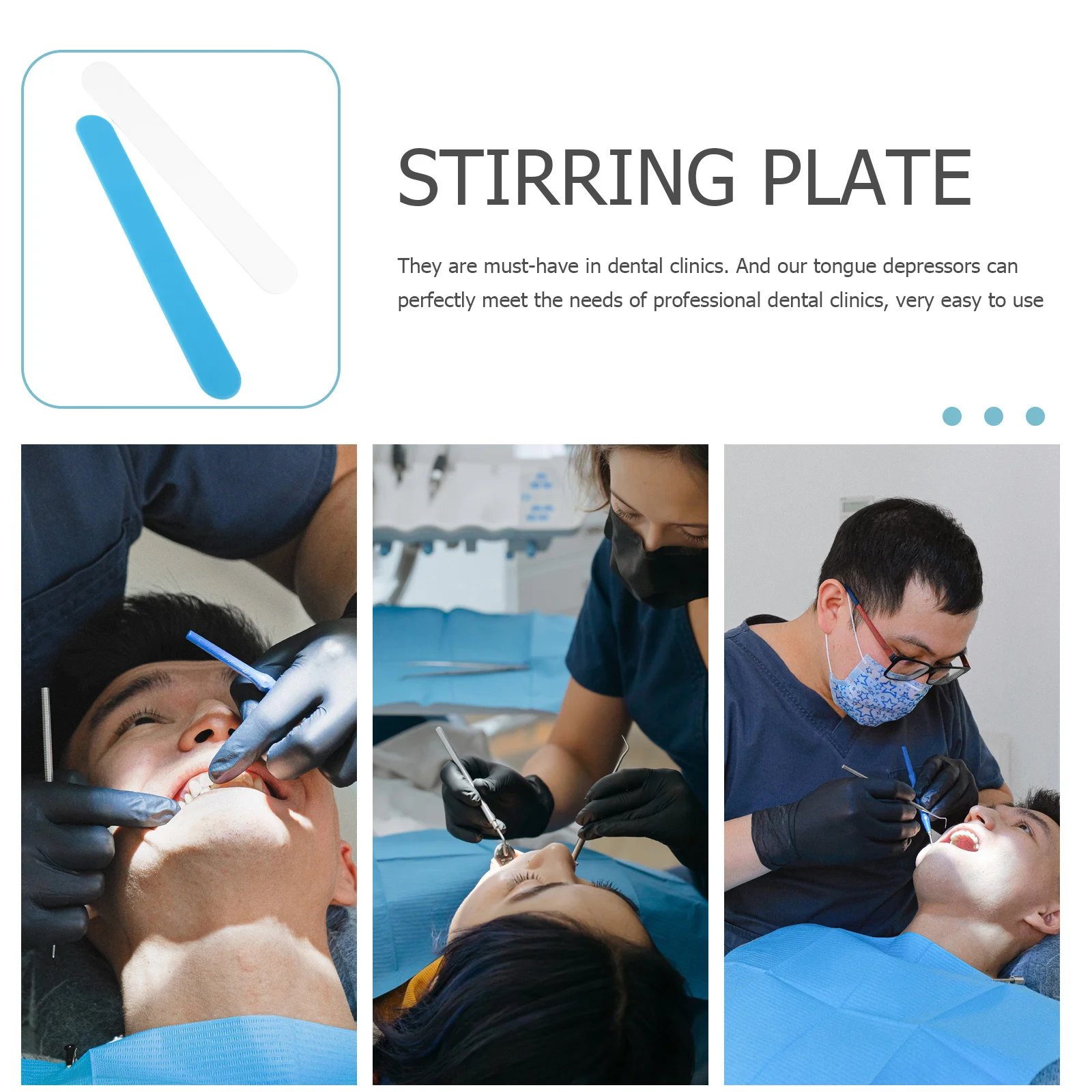 

20pcs Pp Stirring Rod Tongue Depressor For Clinic Disposable Medical Teaching Tools Dental Examination Supplies