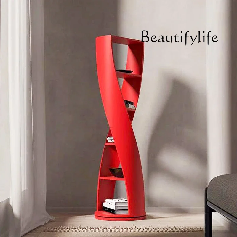 

home reading bookcase decorative display shelf rotating bookshelf Personalized art special-shaped design floor-to-ceiling
