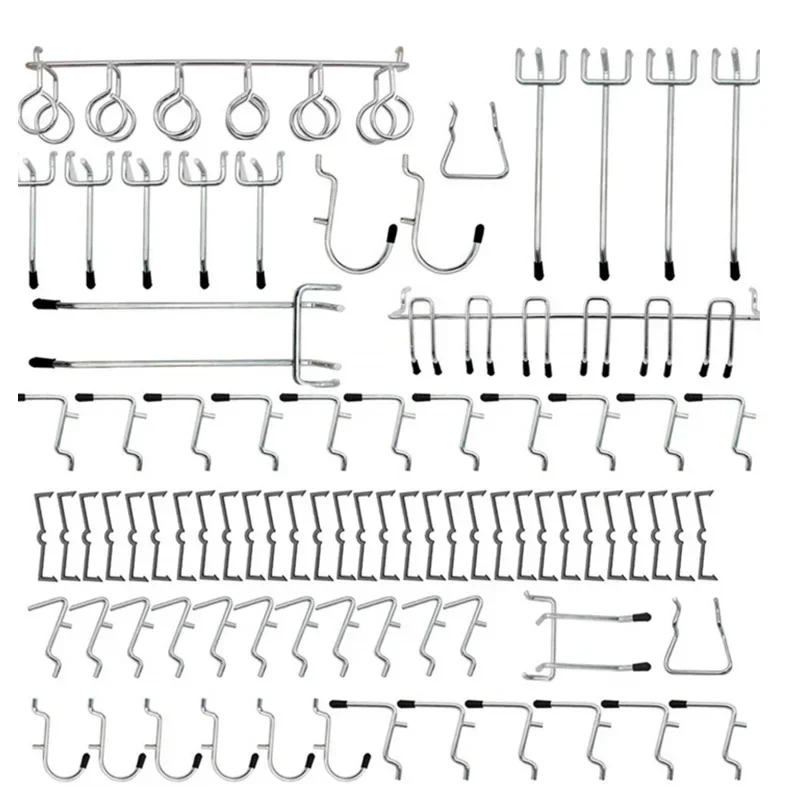 81 PCS Pegboard Hook Assortment Heavy Duty Peg Hook Organization Wall Storage Pegboard Kit For Shops Schools Tool Sheds