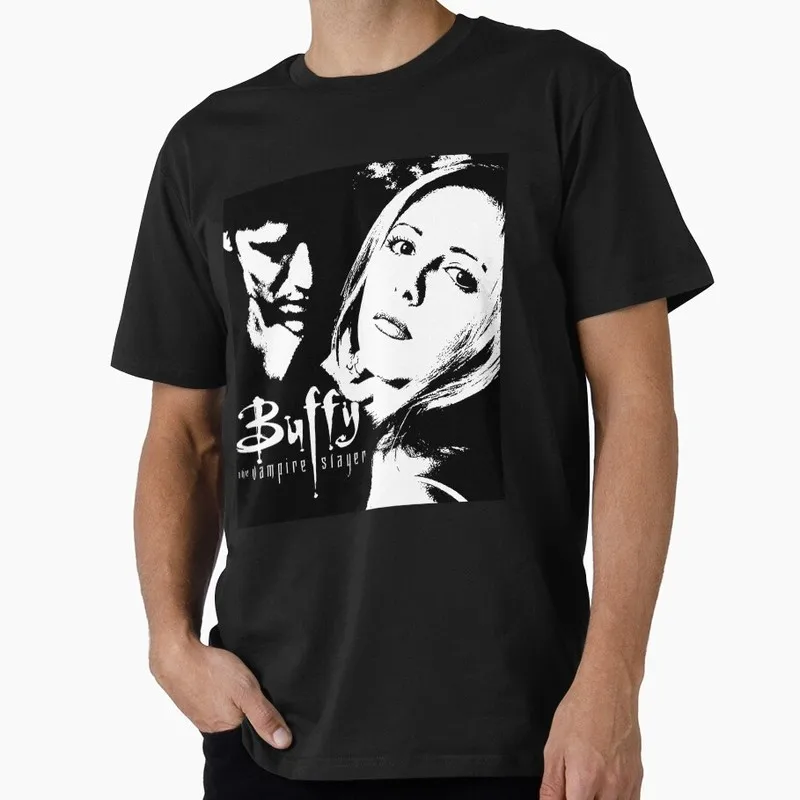 Buffy Inspired Graphic T-Shirt, 0811 Vintage Vampire Slayer Print Tee, Retro Horror Series Short Sleeve Casual Shirt US Size Top