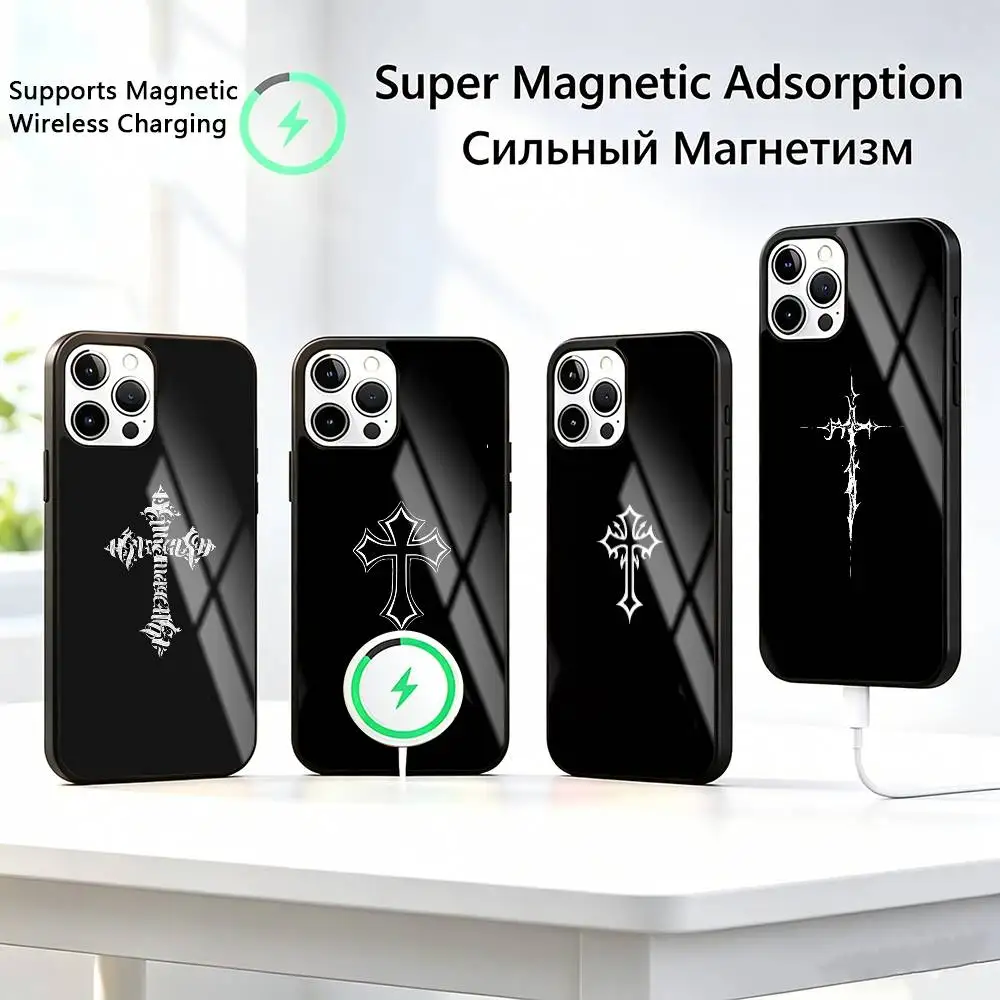 

Cross-s Phone Case For iPhone17,16,15,14,13,12,11 Plus,Pro Supports Magnetic Wireless Charging