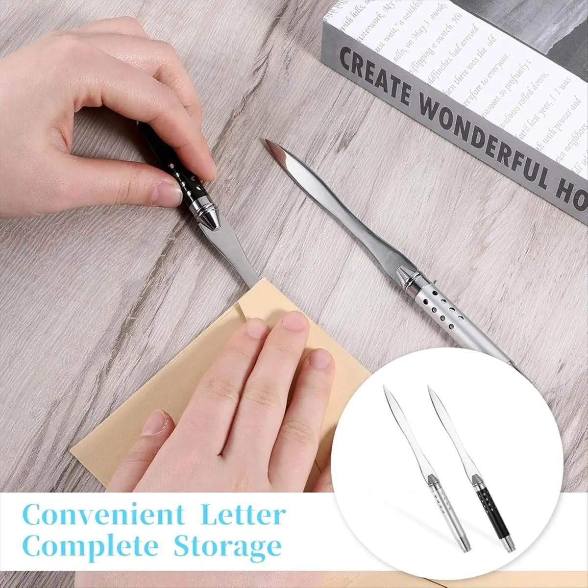 Latest ABBQ-2 Pack Metal Letter Opener, with Ergonomic Grip Envelope Slitter Versatile Letter Mail Opener Tool for & Home Use