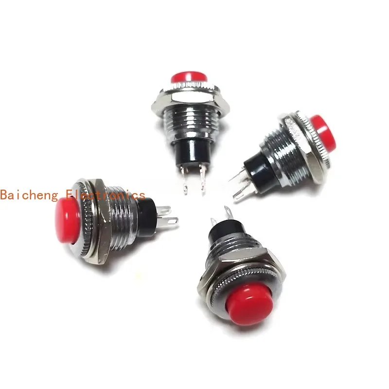 10PCS PB-01 button, button switch, self resetting, no lock, jog opening, 12mm, red and green colors