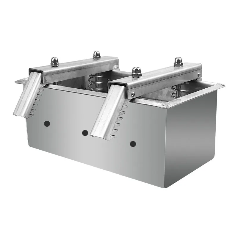 Stainless Steel Double Cavity Meat Patty Mould Spring Press Burger Patty Forming Mold for Catering Canteen Fast Food Processing view 2