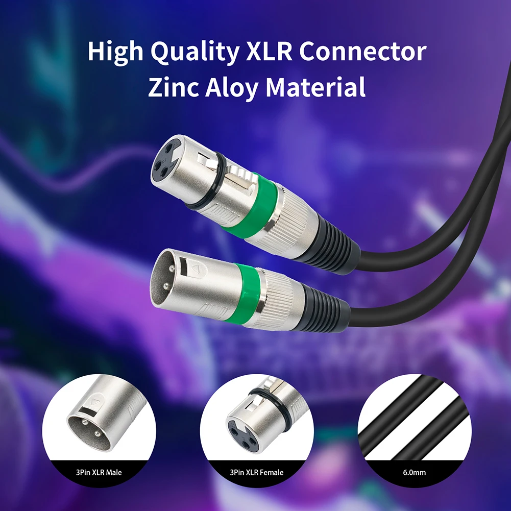 10-упаковочный кабель XLR, разноцветный кабель «папа-мама», микрофонный кабель XLR-кабель XLR для аудиомикшера, акустическая система, радиостанция