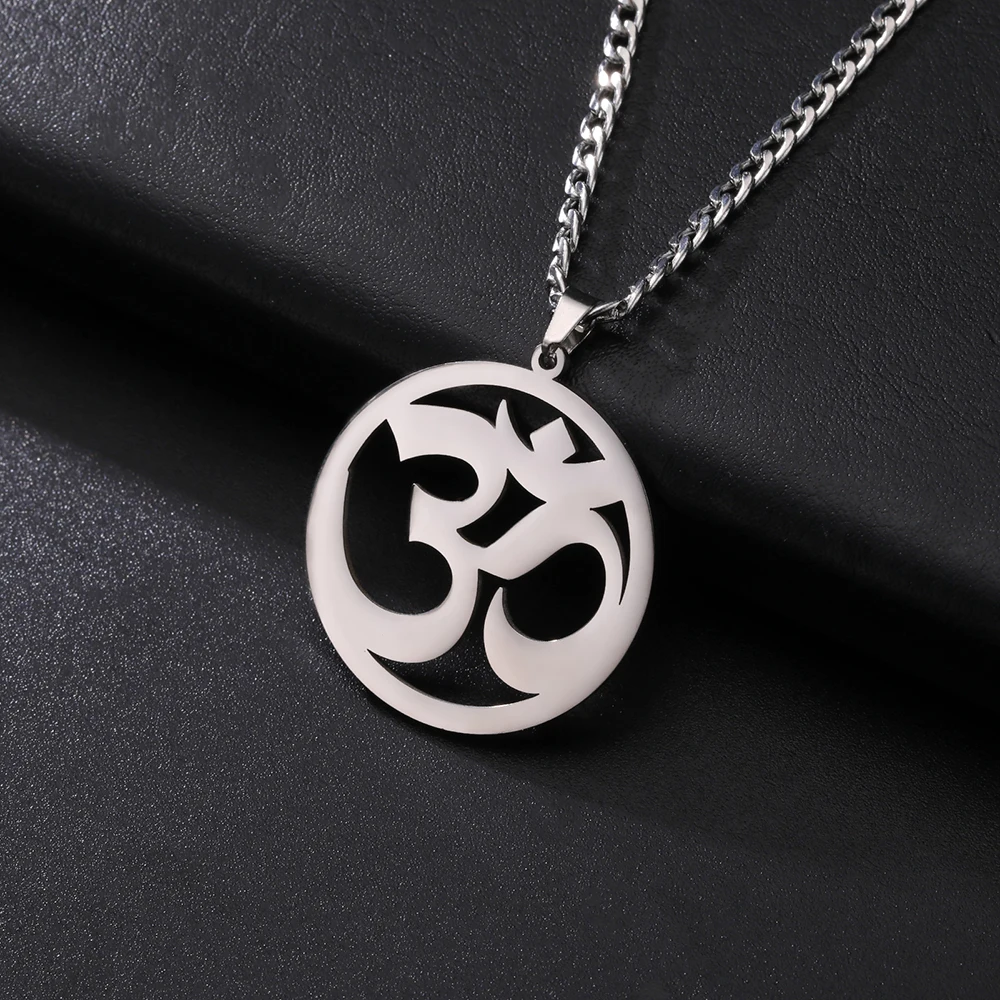 Dawapara Indien Tamil Om Symbol mit Dreizack Anhänger Edelstahl Halskette Om Shiva Symbol Yoga Vintage Talisman Schmuck – Detail 23