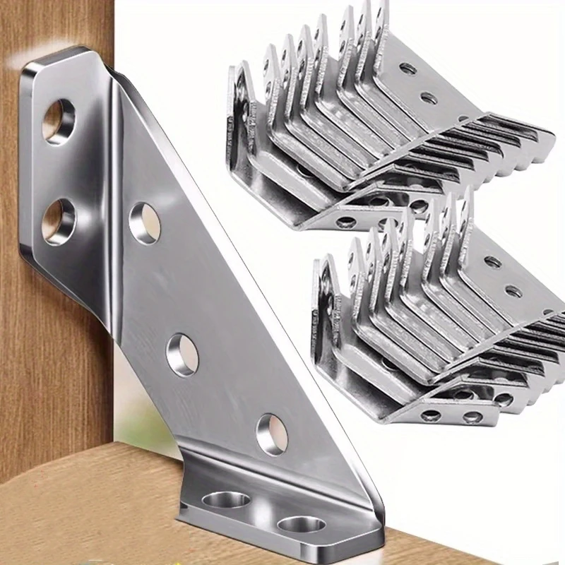10/20pcs Thickened Stainless Steel Angle Code 90 Degrees Right Angle Fixed Bracket Furniture Connectors