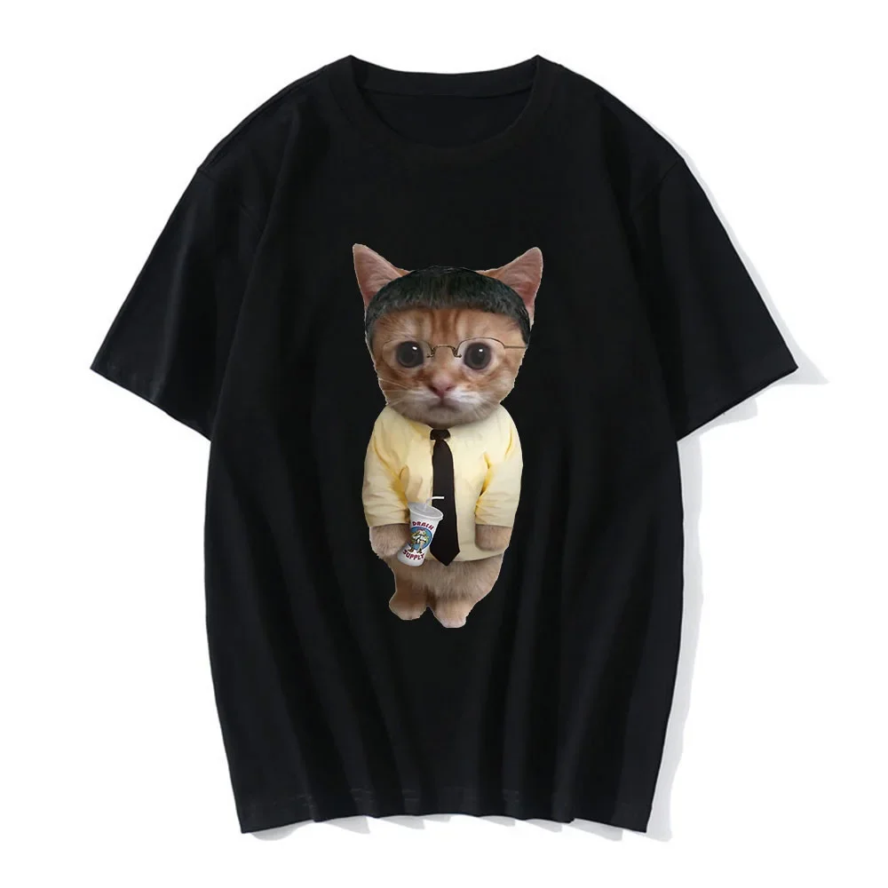 T-shirt d\'été décontracté pour femmes, vêtements de mode décontractés, impression 3D amusante de El Gato Meme, chat qui pleure triste, Munchkin