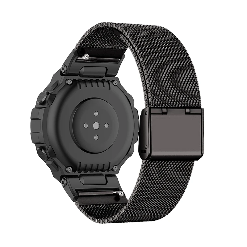 สายเหล็กสแตนเลสสุดหรูใหม่สำหรับ amazfit T Rex Pro สายนาฬิกาอัจฉริยะสร้อยข้อมือโลหะสำหรับ Xiaomi huami amazfit T T Rex2