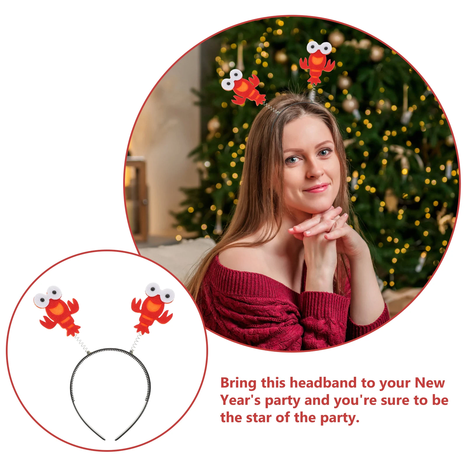 

4pcs Crayfish Decoration Kids Hair Hoop Adorable Girl Headband Cartoon Hairstyle Accessory for Party Halloween Cosplay