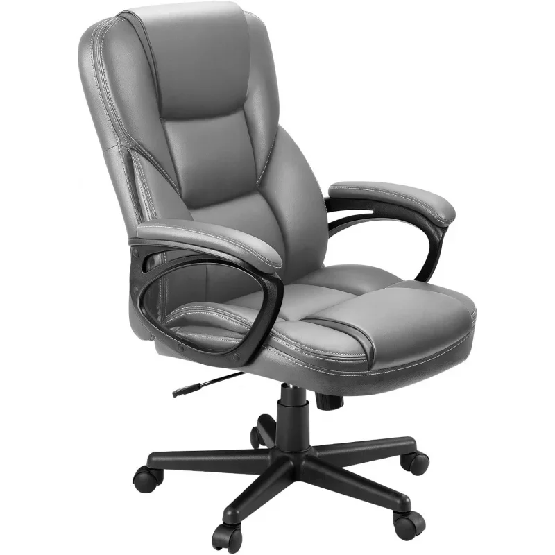 Office Executive Chair High Back Adjustable Managerial Home Desk Chair, Swivel Computer PU Chair with Lumbar Support (Gr