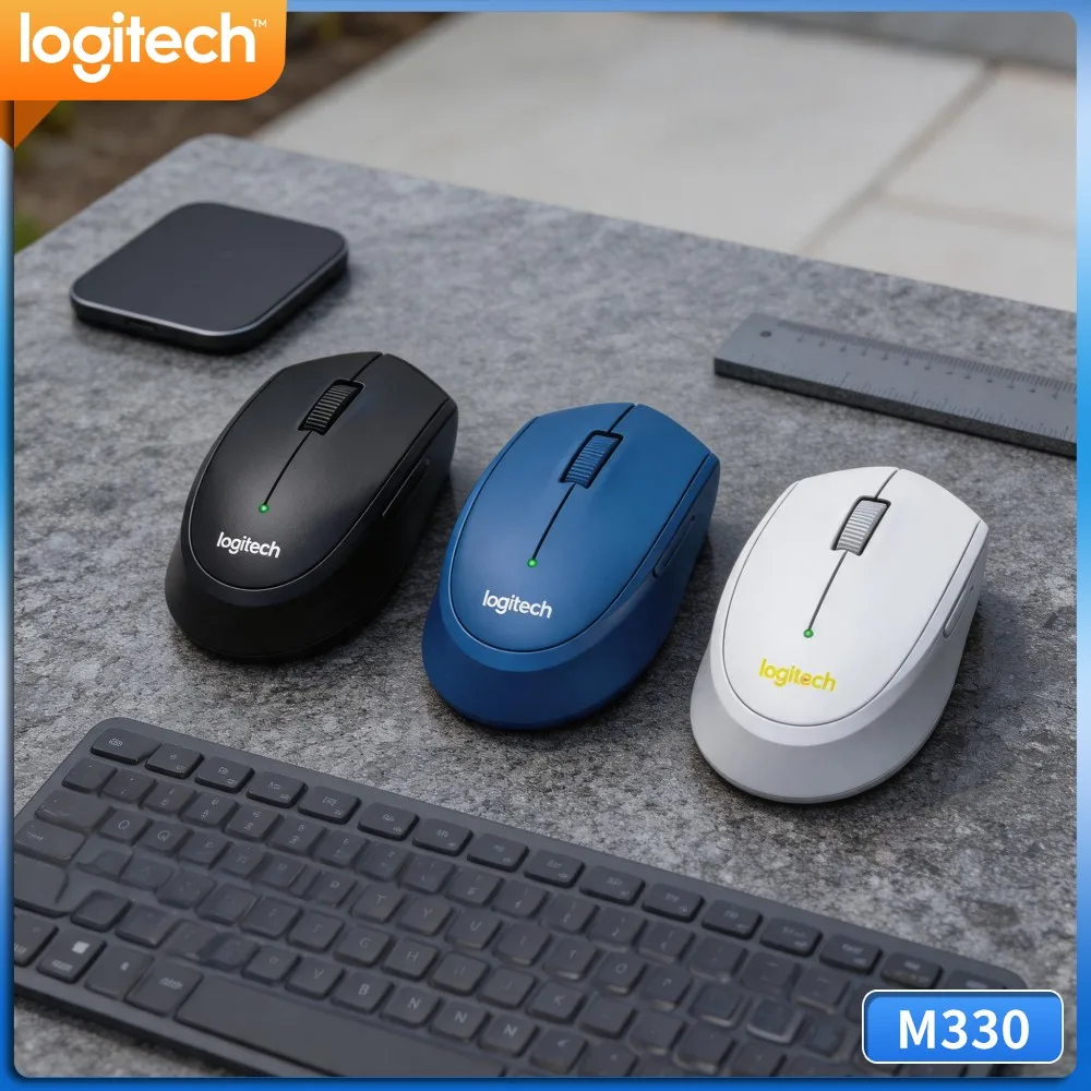 Logitech M330 Silent Wireless Mouse Low Energy Consumption Hardware Enable Long Runtime On Ordinary AA Battery Power Source