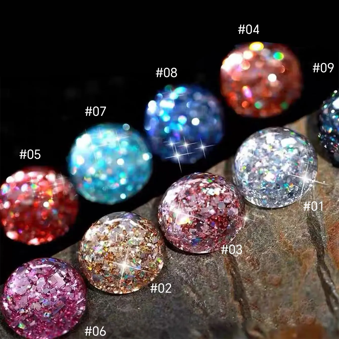 MN 2026 New Super Flash Cube Glitter Series Gel Nail Polish, Skin Brightening Sparkle Sequins Powder Professional UV Nail Gel