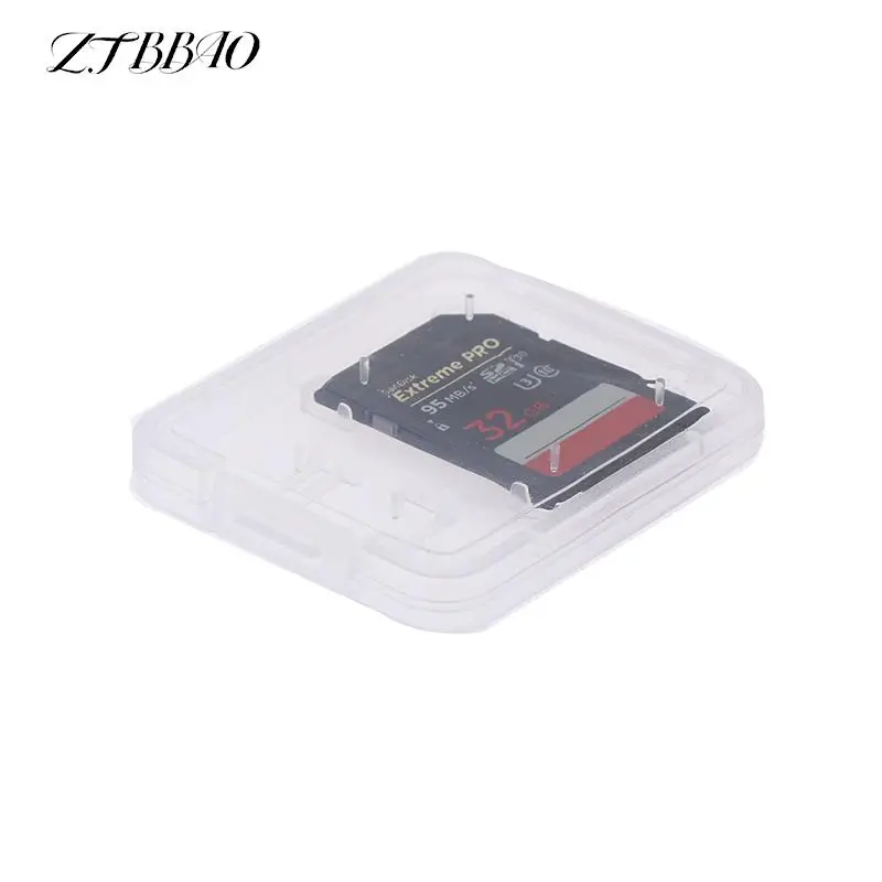 

10pcs Transparent Plastic TF Sim Card Storage Case Holder SD Memory Card Storage Box SDHC MMC XD CF Card Protective Cover