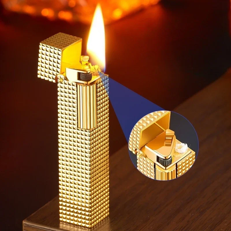 New narrow version side-sliding fuel lighter, fashionable Paris nail shape, lightweight and exquisite lighter gift