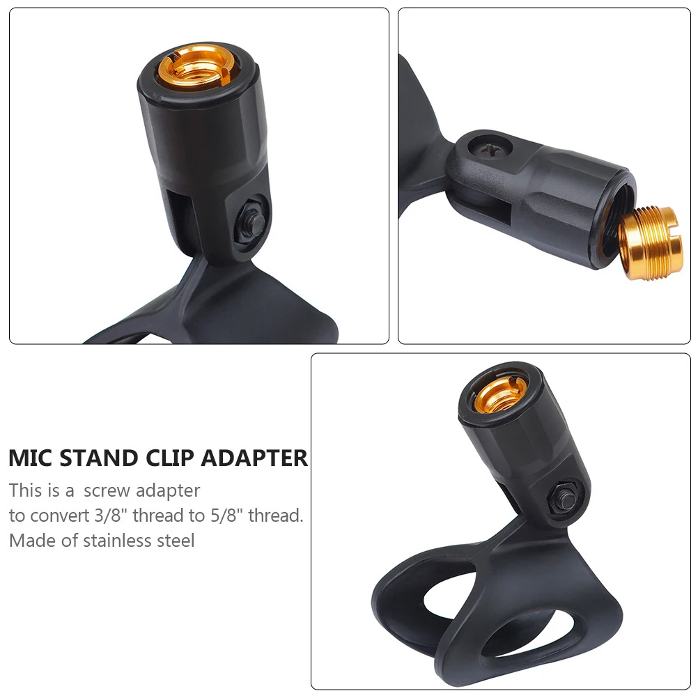 2 pcs Stainless Steel Conversion Screws 3/8 to 5/8 Microphone Clip Adapter Mic Stand Thread Connector DJ Equipment