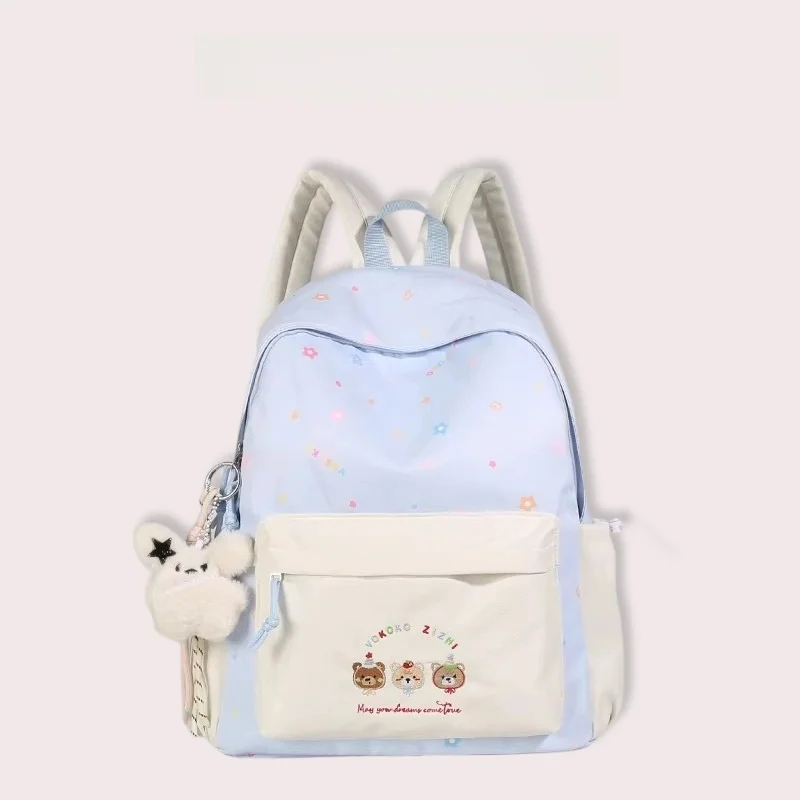 Mochila de Ombro Duplo Estilo Coreano Clnoe Kenok de Grande Capacidade para Meninas do Ensino Fundamental e Médio, Mochila Es...